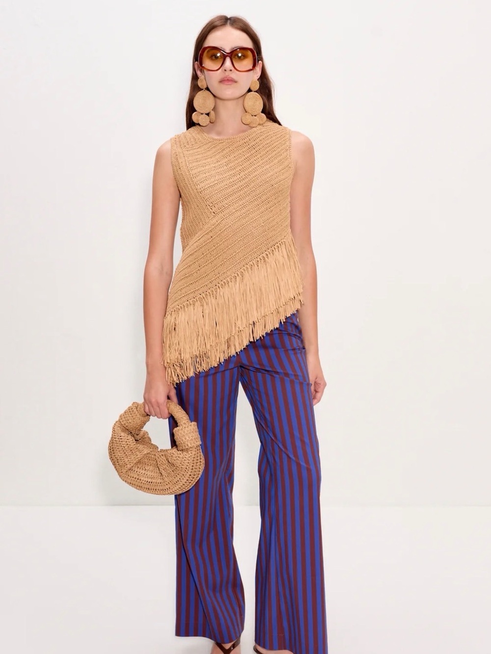 Simon Miller Asymmetric Fringed Knit Top — Camel NWT - Picture 3 of 6